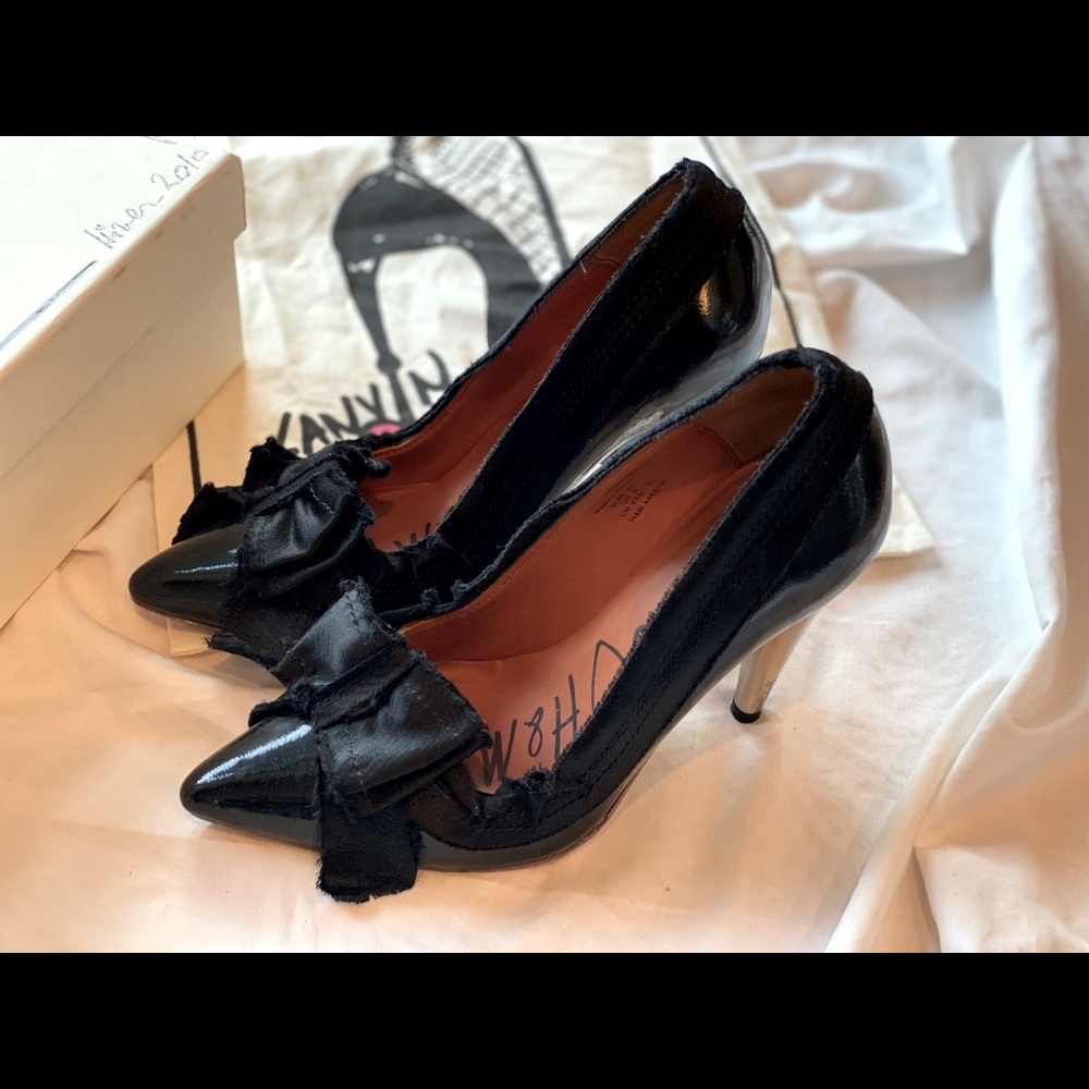 Lanvin x H&M Black Leather Pumps with Bow